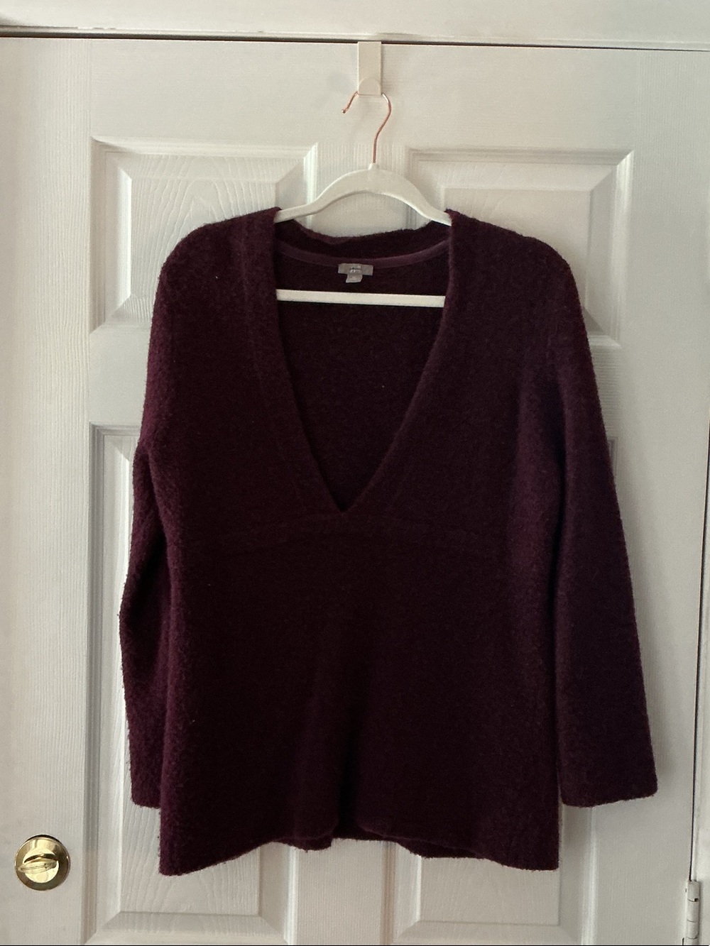 Women's Deep Purple V-Neck Sweater